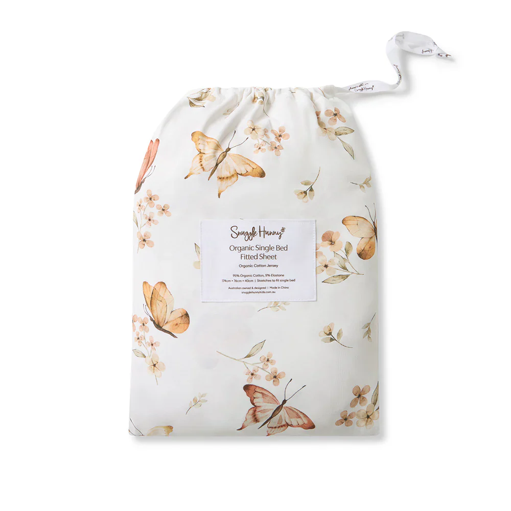 Snuggle Hunny Single Fitted Sheet - Butterfly - Image 6