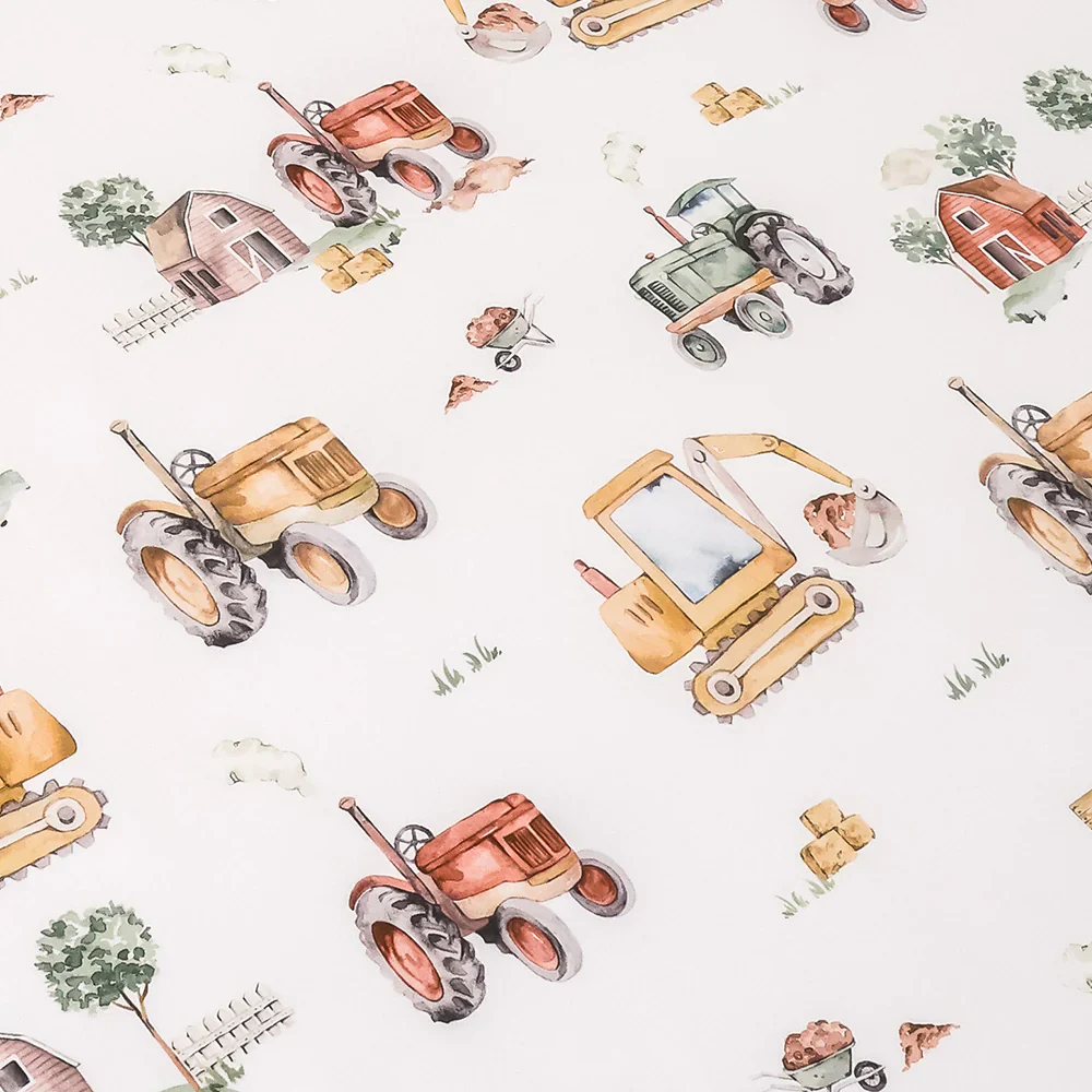 Snuggle Hunny Single Fitted Sheet - Diggers & Tractors - Image 3