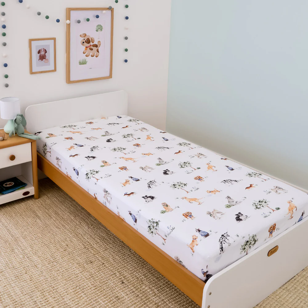 Snuggle Hunny Single Fitted Sheet - Dog Park - Image 2