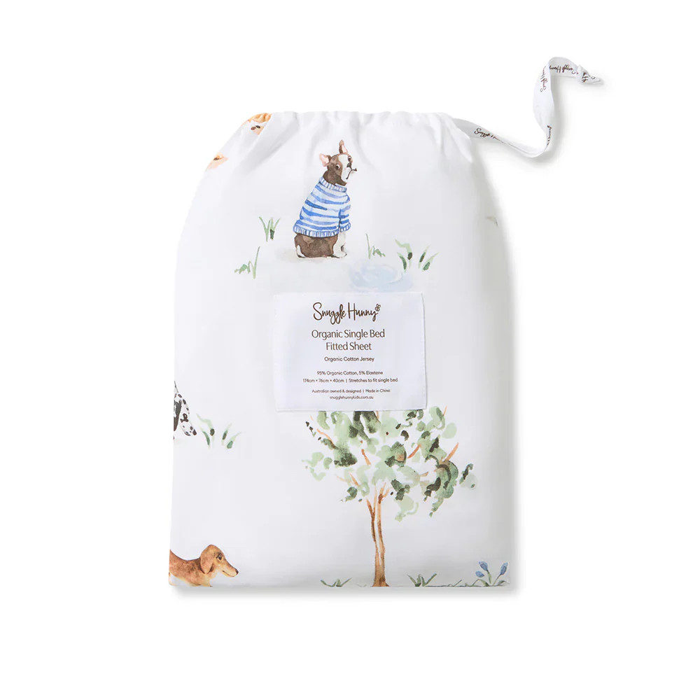 Snuggle Hunny Single Fitted Sheet - Dog Park - Image 6