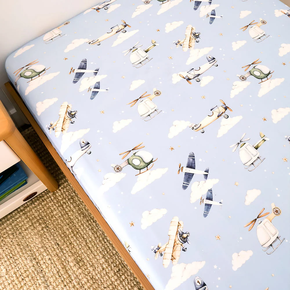 Snuggle Hunny Single Fitted Sheet - Taking Flight