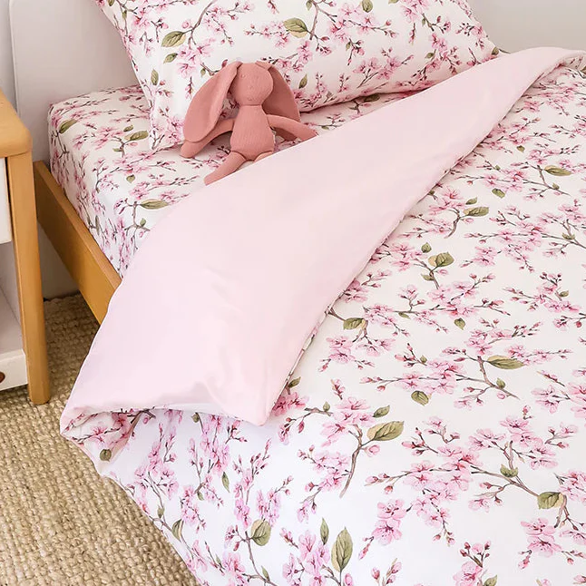 Snuggle Hunny Double Quilt Cover - Cherry Blossom