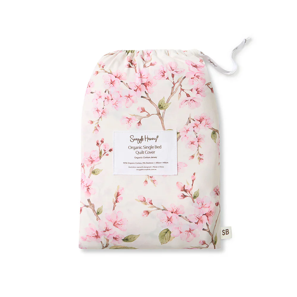 Snuggle Hunny Single Quilt Cover - Cherry Blossom - Image 4