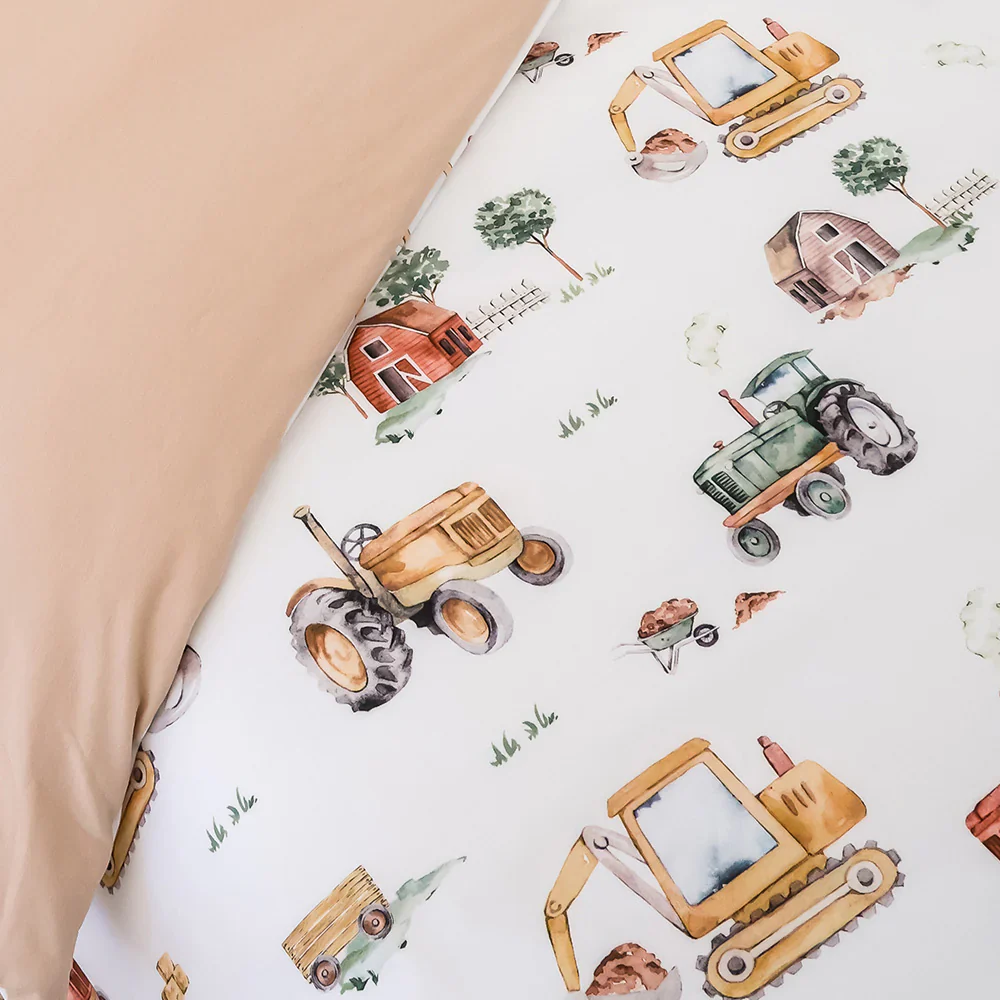 Snuggle Hunny Single Quilt Cover - Diggers & Tractors - Image 4