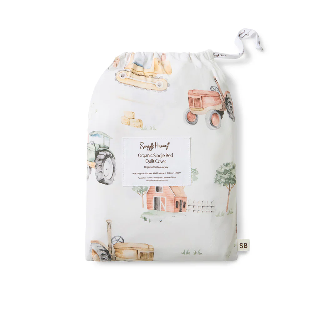 Snuggle Hunny Single Quilt Cover - Diggers & Tractors - Image 5