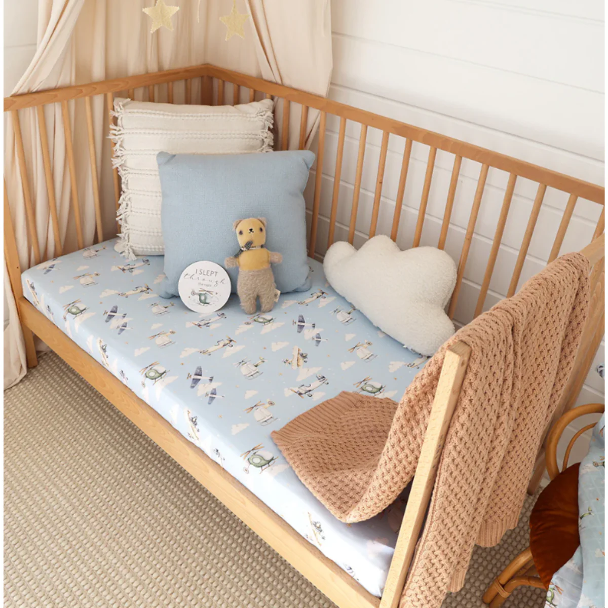 Taking Flight Organic Fitted Cot Sheet - Image 2