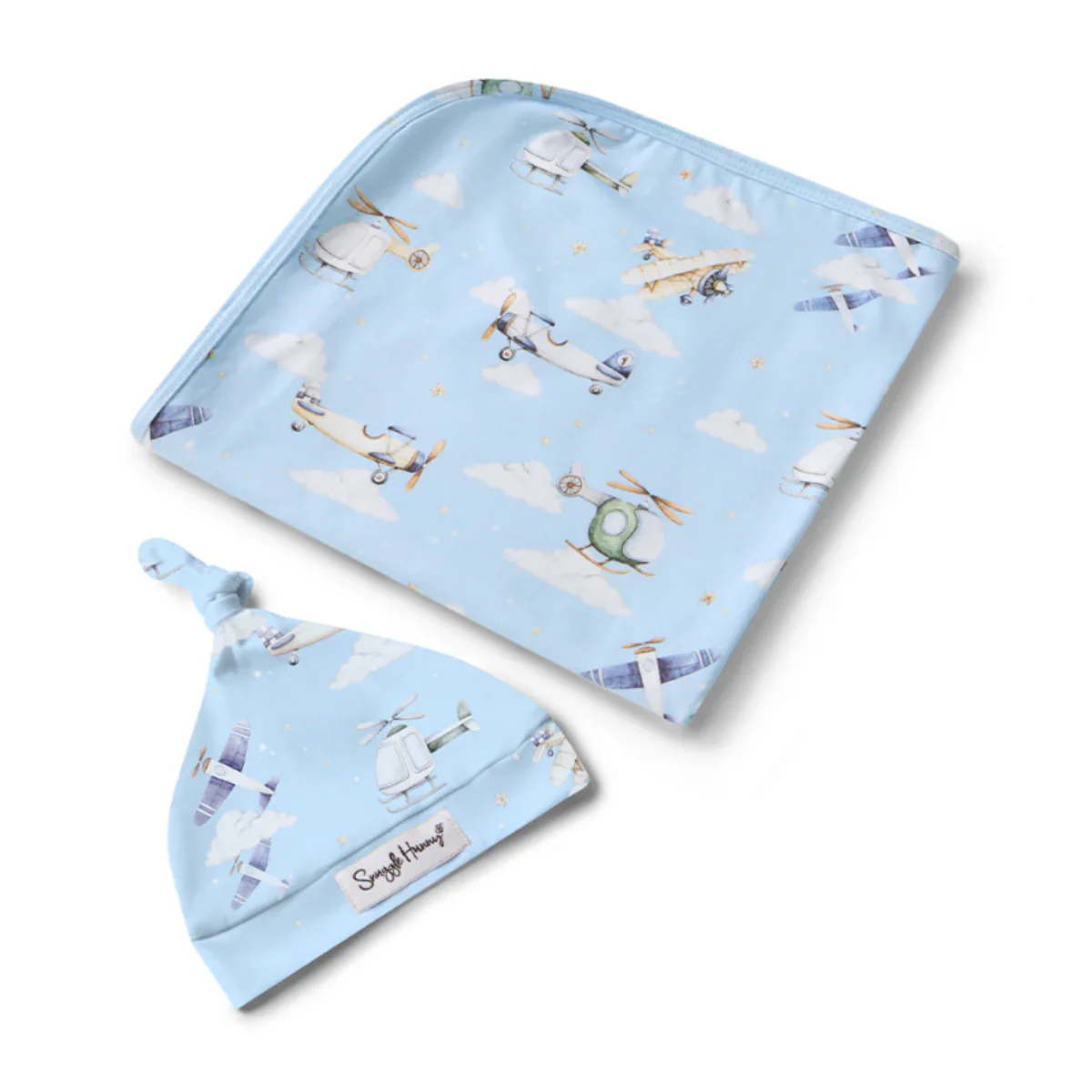 Taking Flight Organic Jersey Wrap & Beanie Set - Image 2