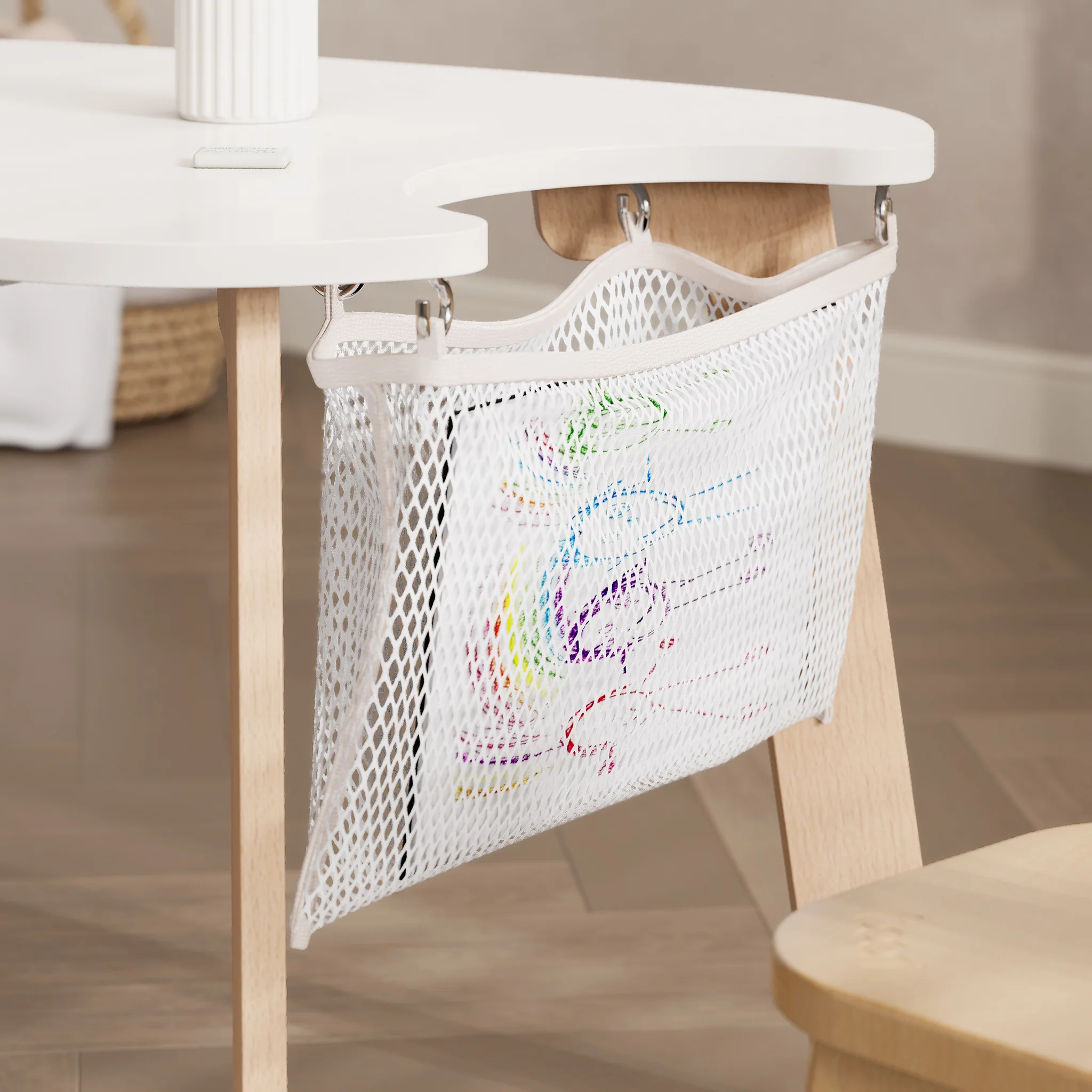 Tidy Play Table for Kids | Round Play Table with Storage Net - Image 11