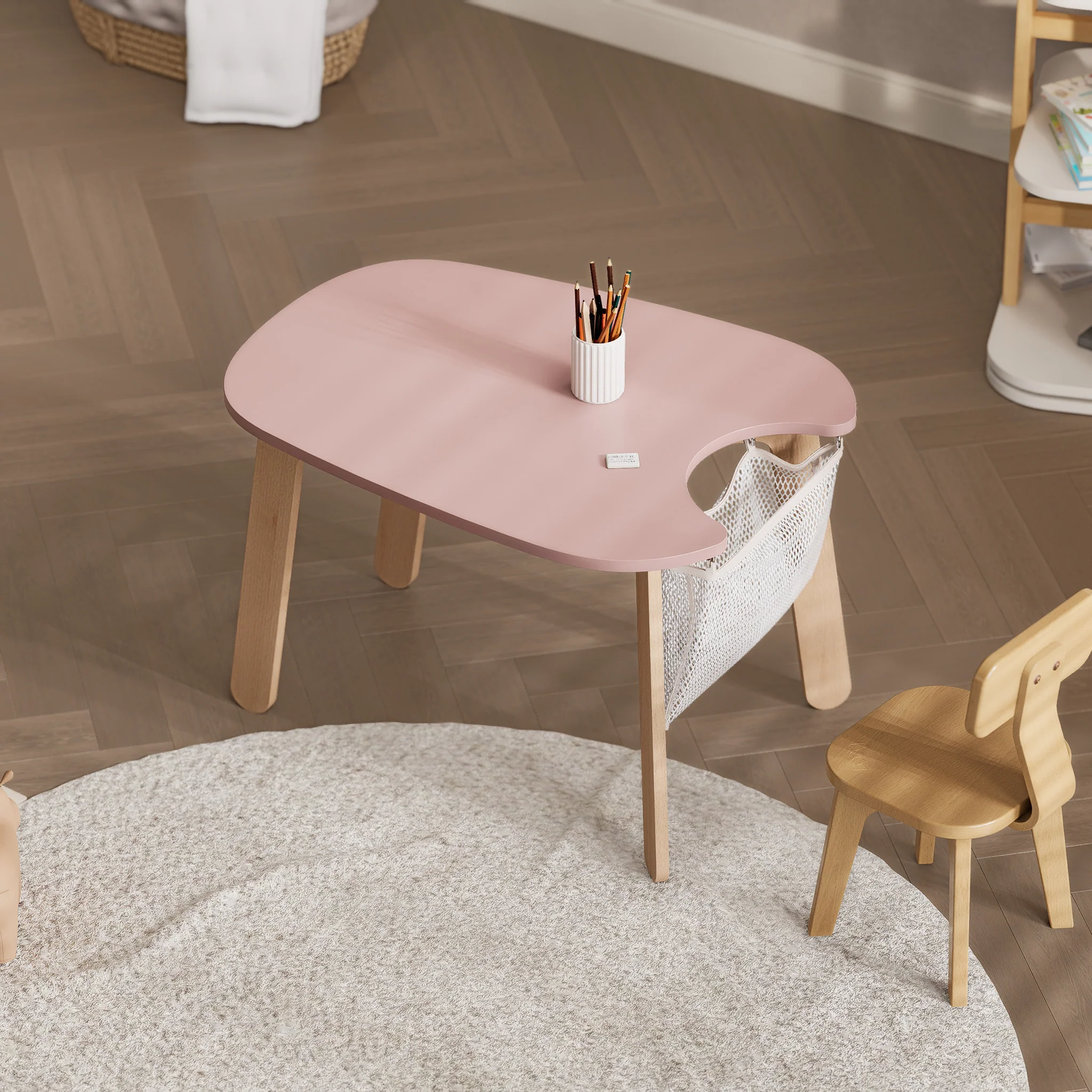 Tidy Play Table for Kids | Round Play Table with Storage Net - Image 7