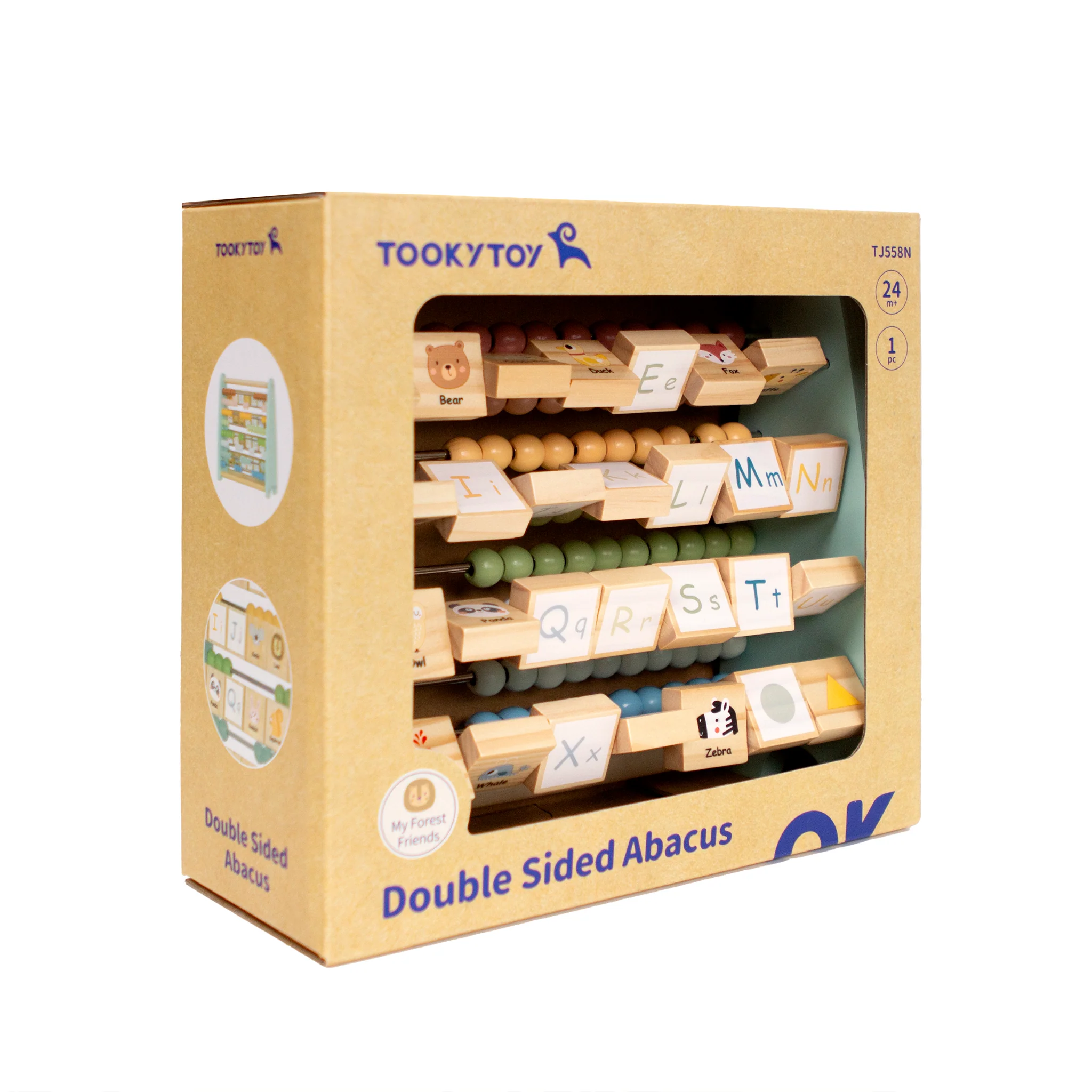 Tooky Double-Sided Wooden Abacus | Alphabet & Counting Learning Toy - Image 6