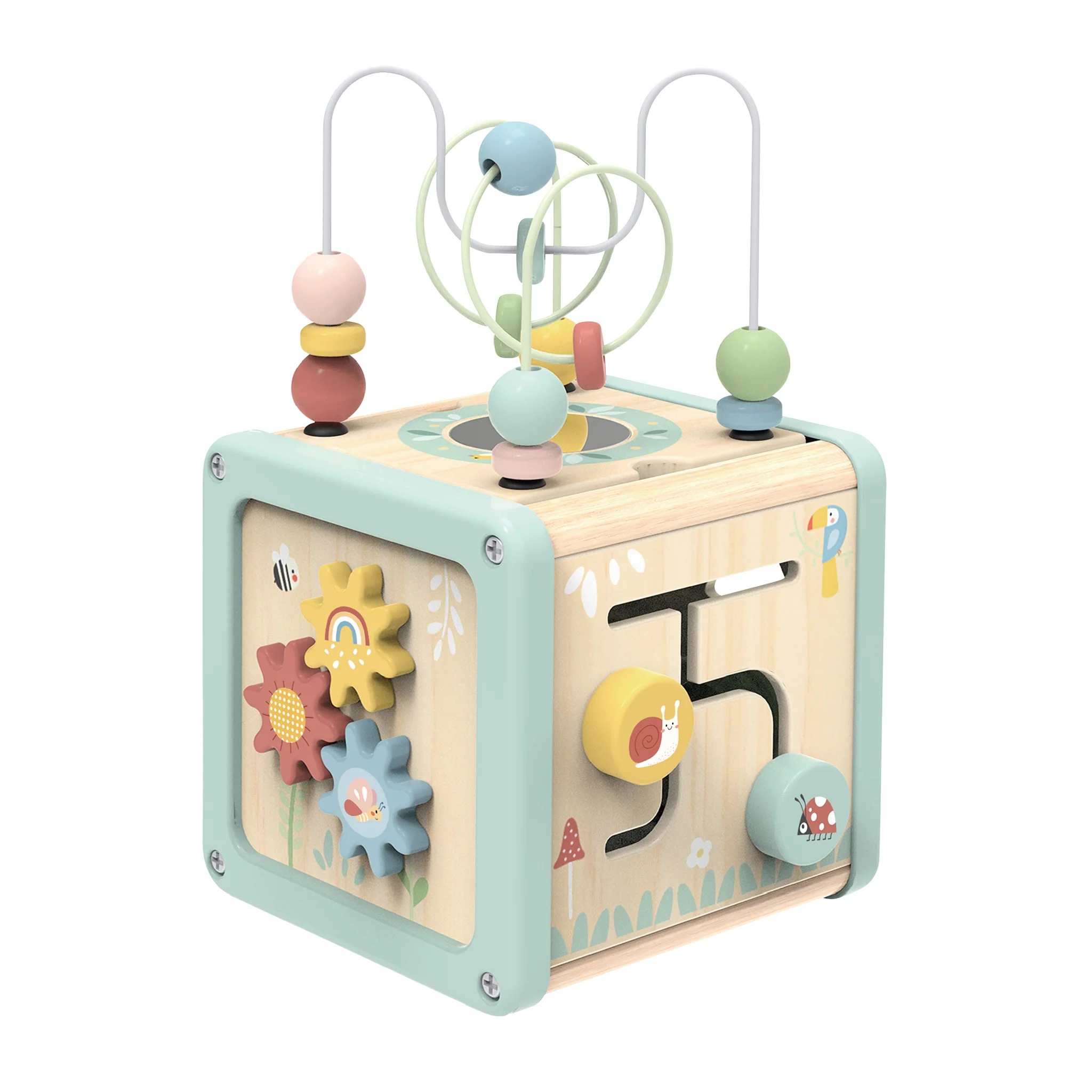 Tooky Toy Play Cube | 5-in-1 Wooden Multi-Activity Cube for Toddlers - Image 3