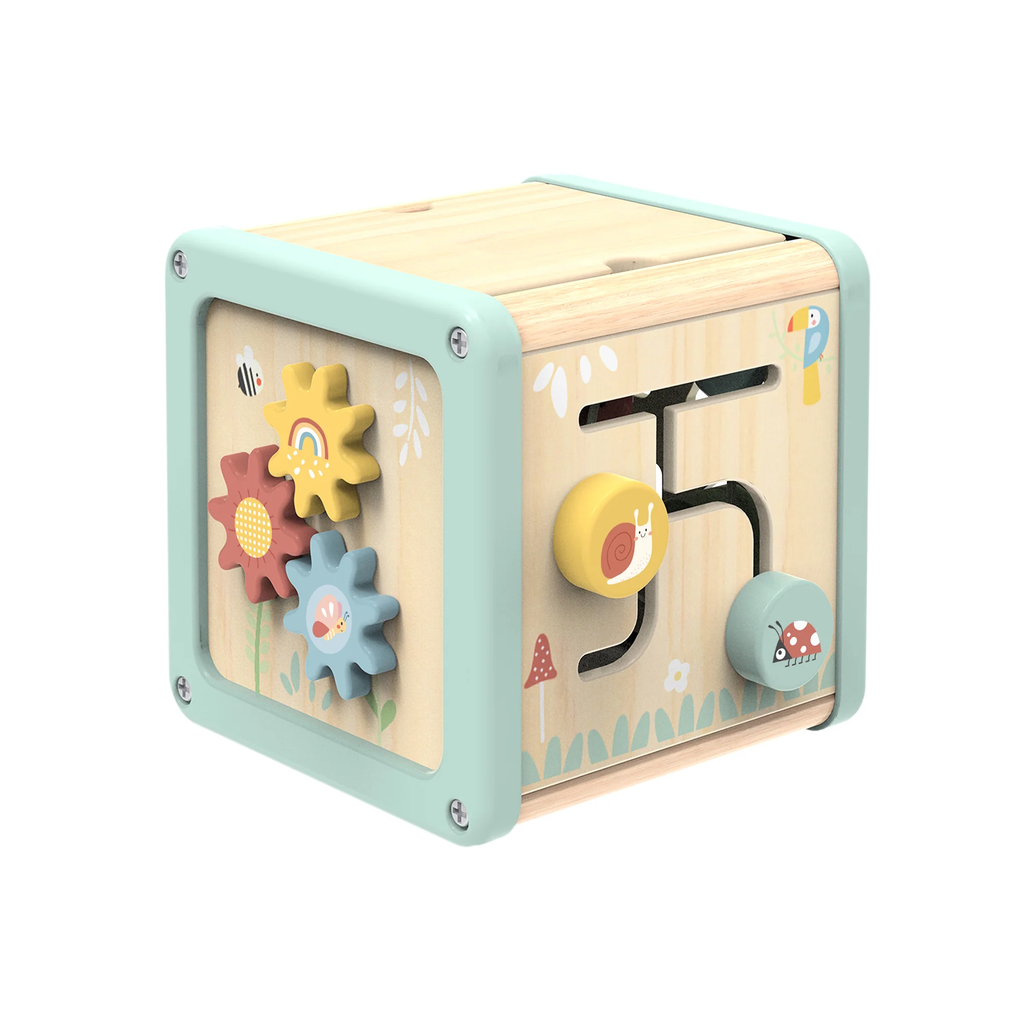Tooky Toy Play Cube | 5-in-1 Wooden Multi-Activity Cube for Toddlers - Image 4