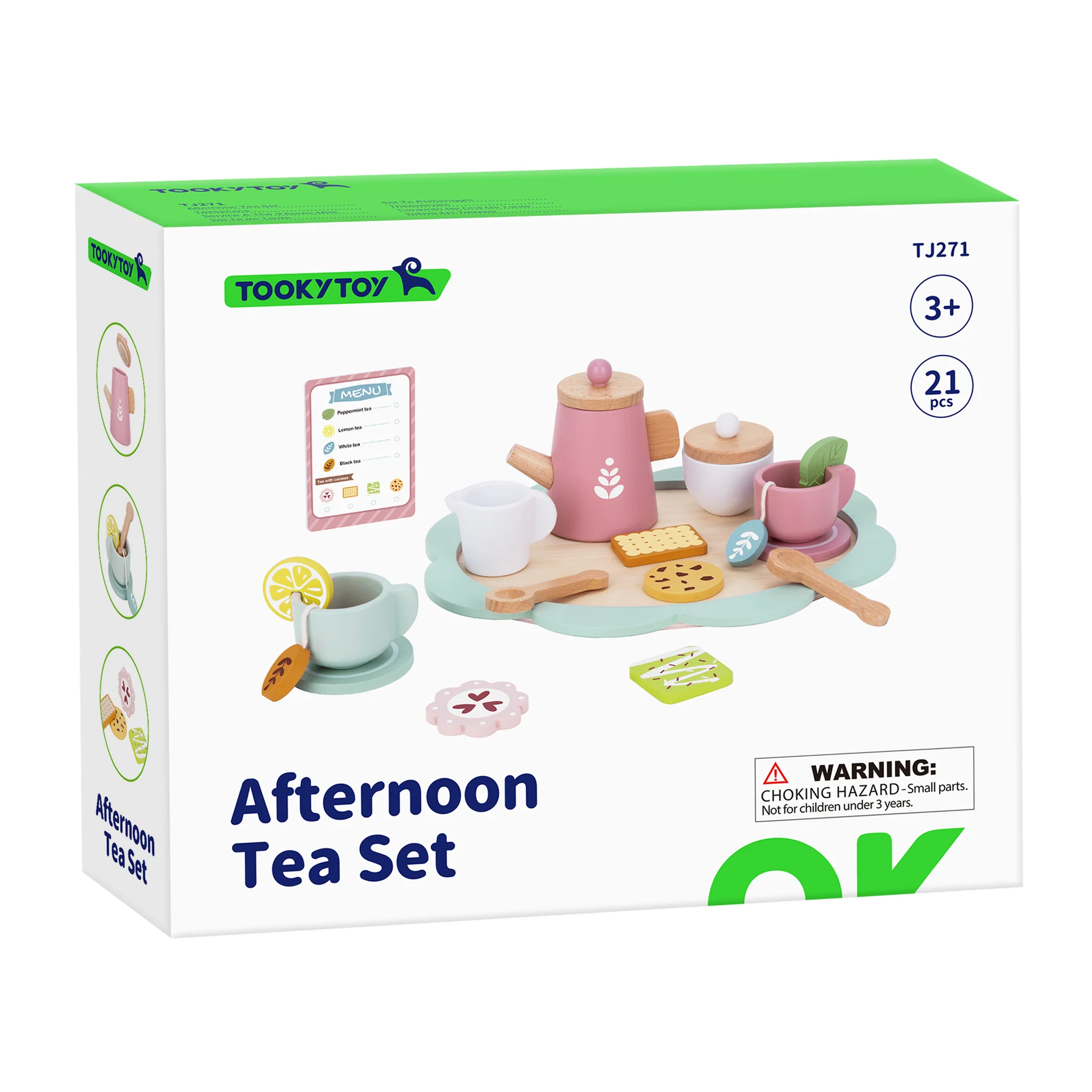 Tooky Wooden Toy Tea Set for Kids | Pretend Play Tea Time Set - Image 12