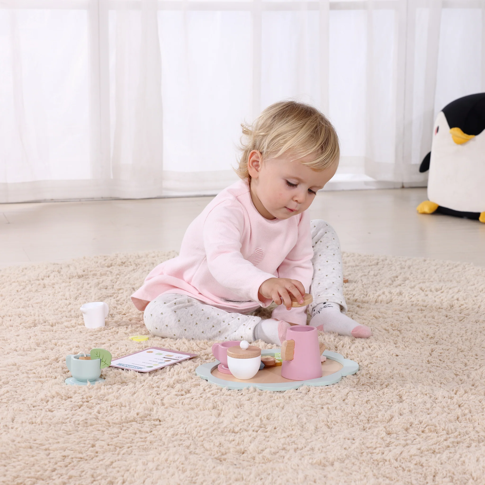 Tooky Wooden Toy Tea Set for Kids | Pretend Play Tea Time Set - Image 2