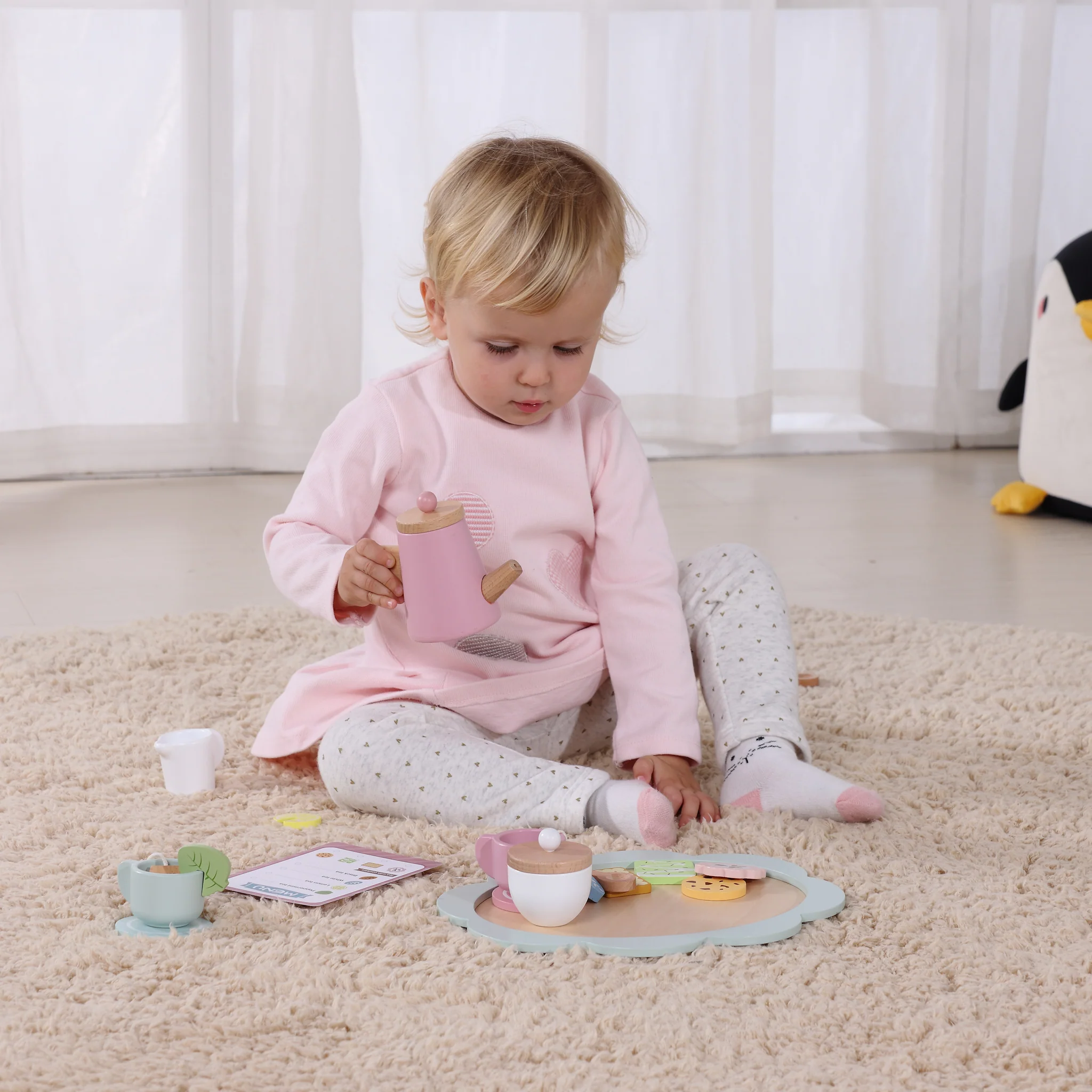 Tooky Wooden Toy Tea Set for Kids | Pretend Play Tea Time Set - Image 5