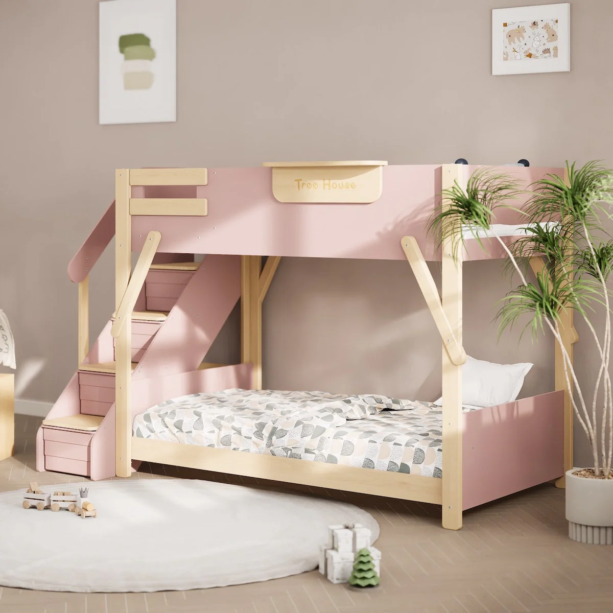 Treehouse King Single Bunk Bed + Storage Staircase - Image 11