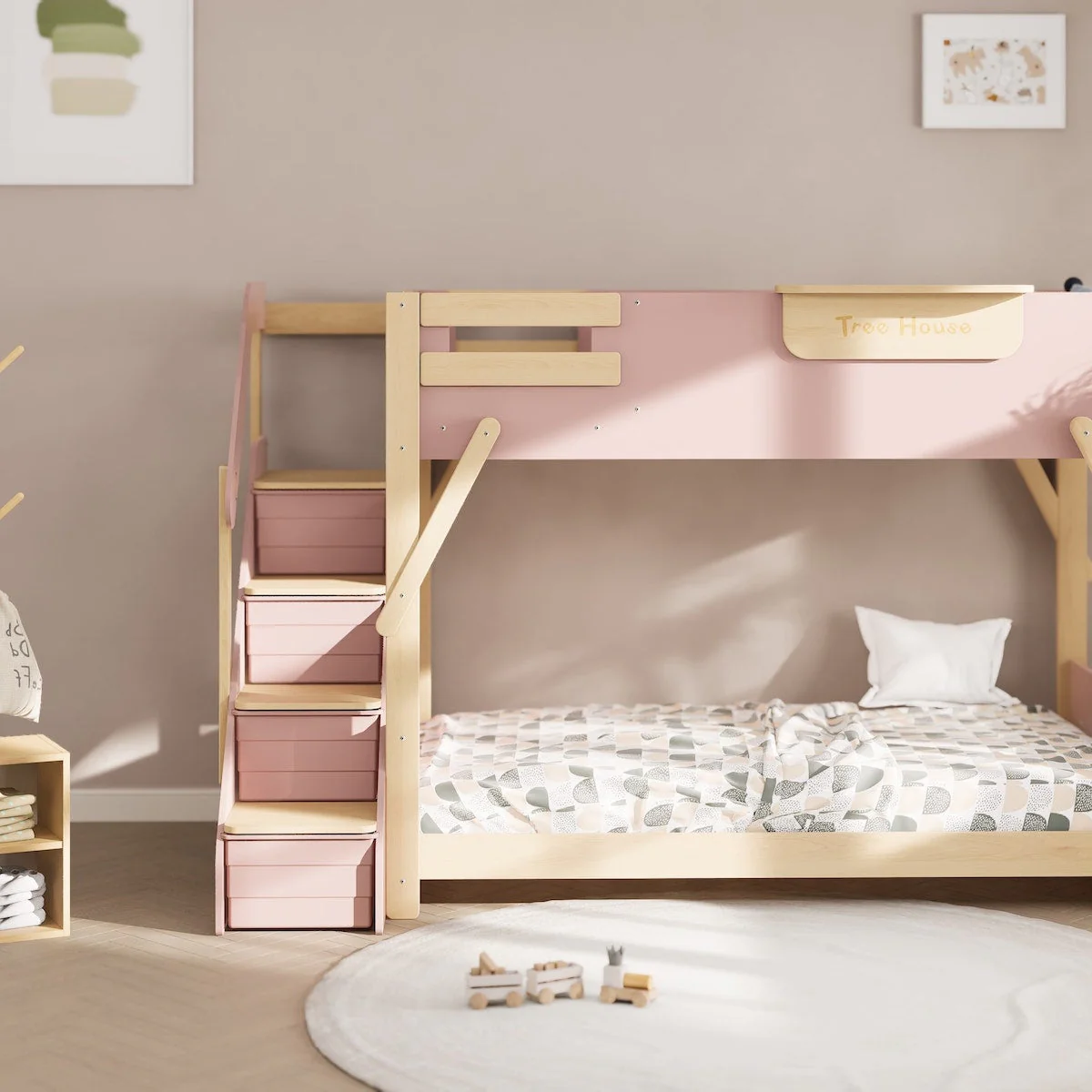 Treehouse King Single Bunk Bed + Storage Staircase - Image 12