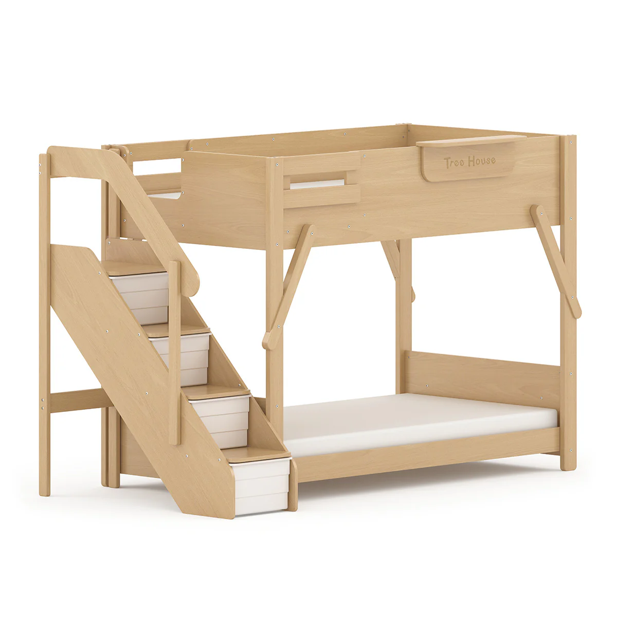 Treehouse King Single Bunk Bed + Storage Staircase - Image 13