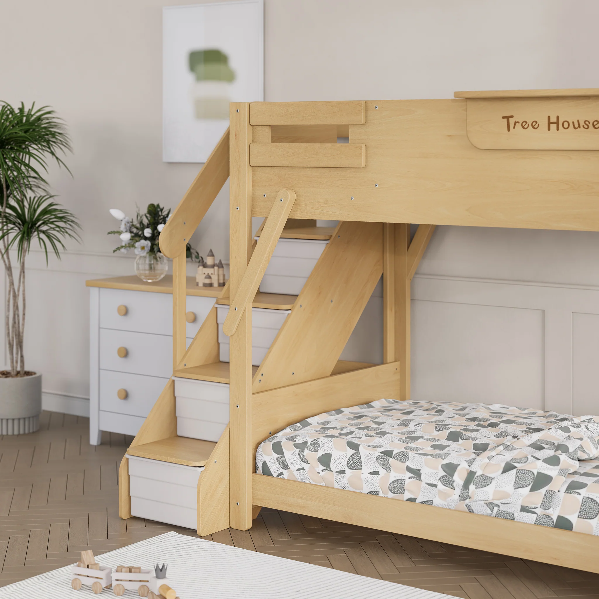 Treehouse King Single Bunk Bed + Storage Staircase - Image 16