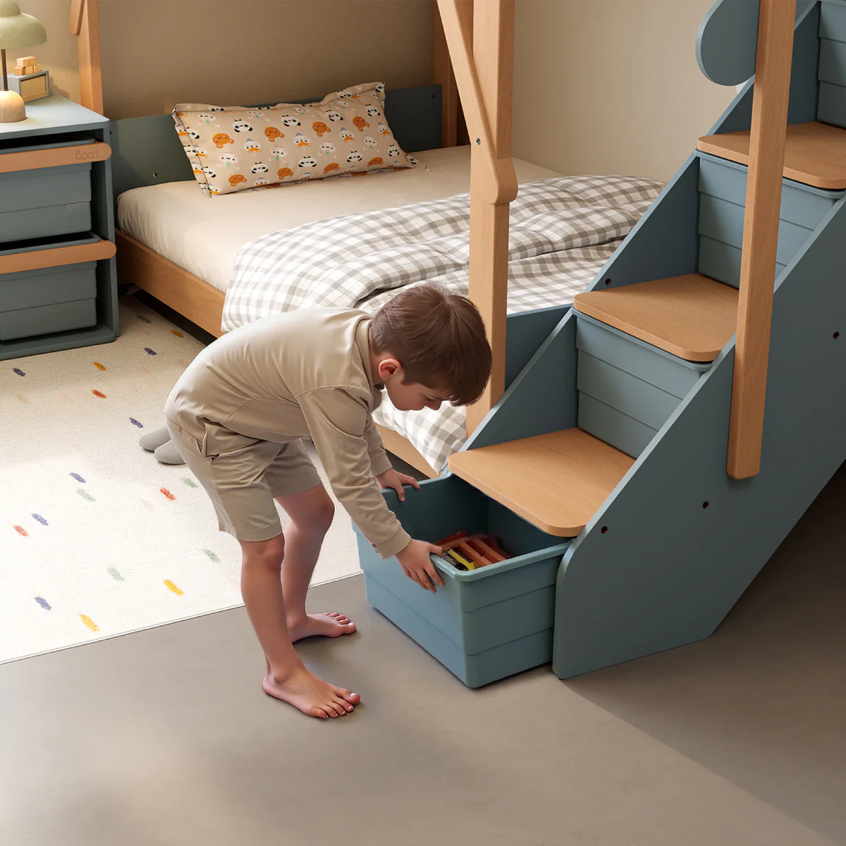Treehouse King Single Bunk Bed + Storage Staircase - Image 6