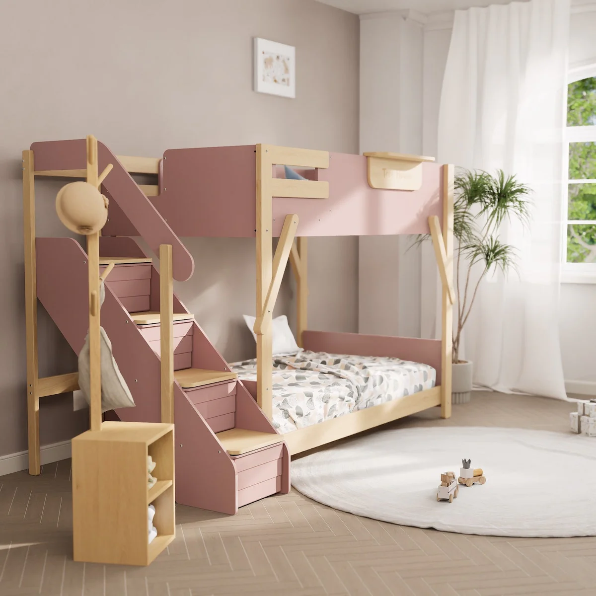 Treehouse King Single Bunk Bed + Storage Staircase - Image 7