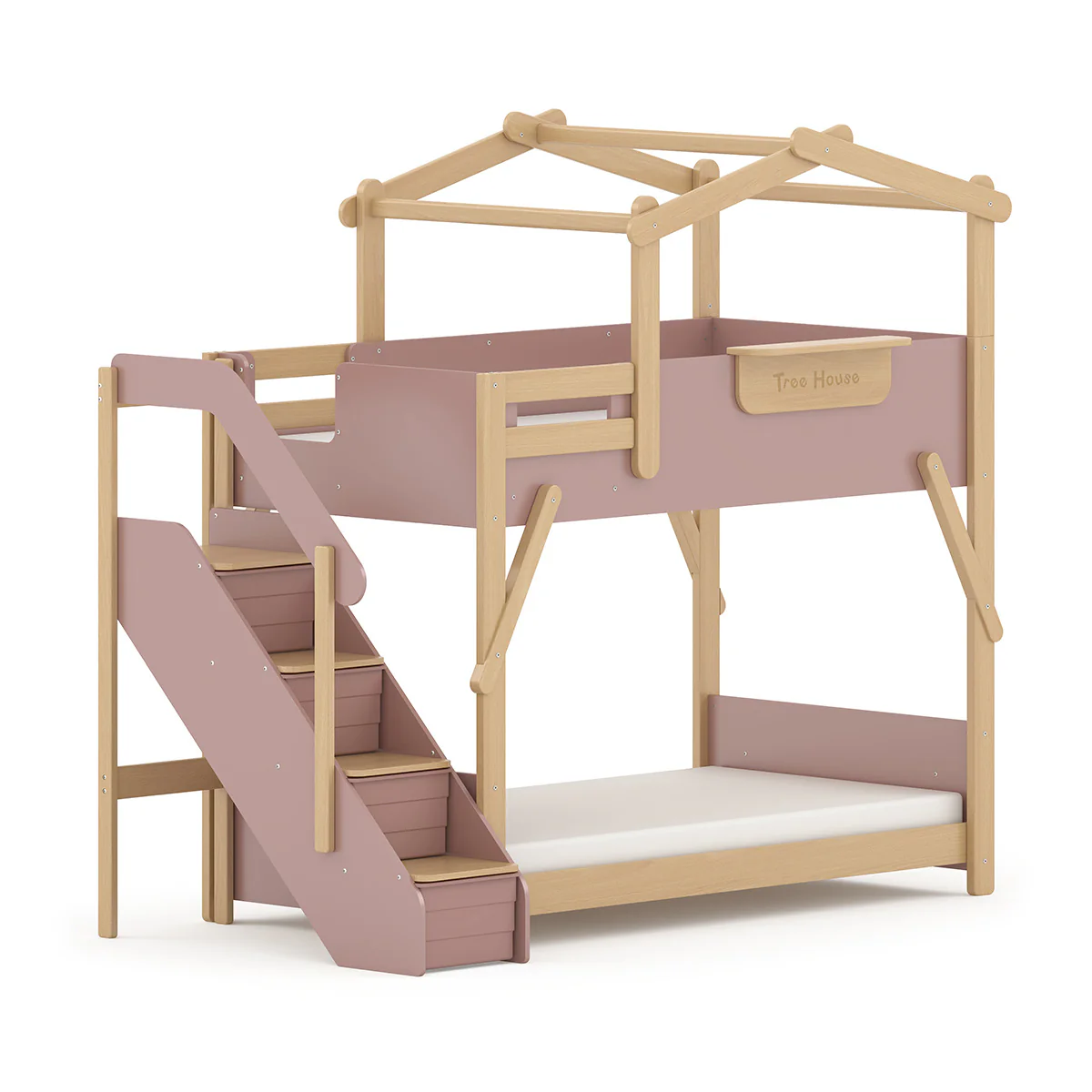 Treehouse King Single Bunk Bed + Roof Frame and Storage Staircase - Image 17