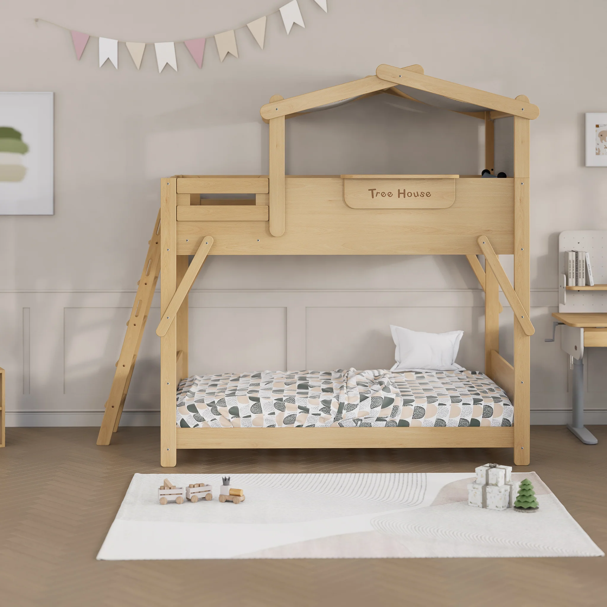 Treehouse King Single Bunk + Roof Frame and Ladder