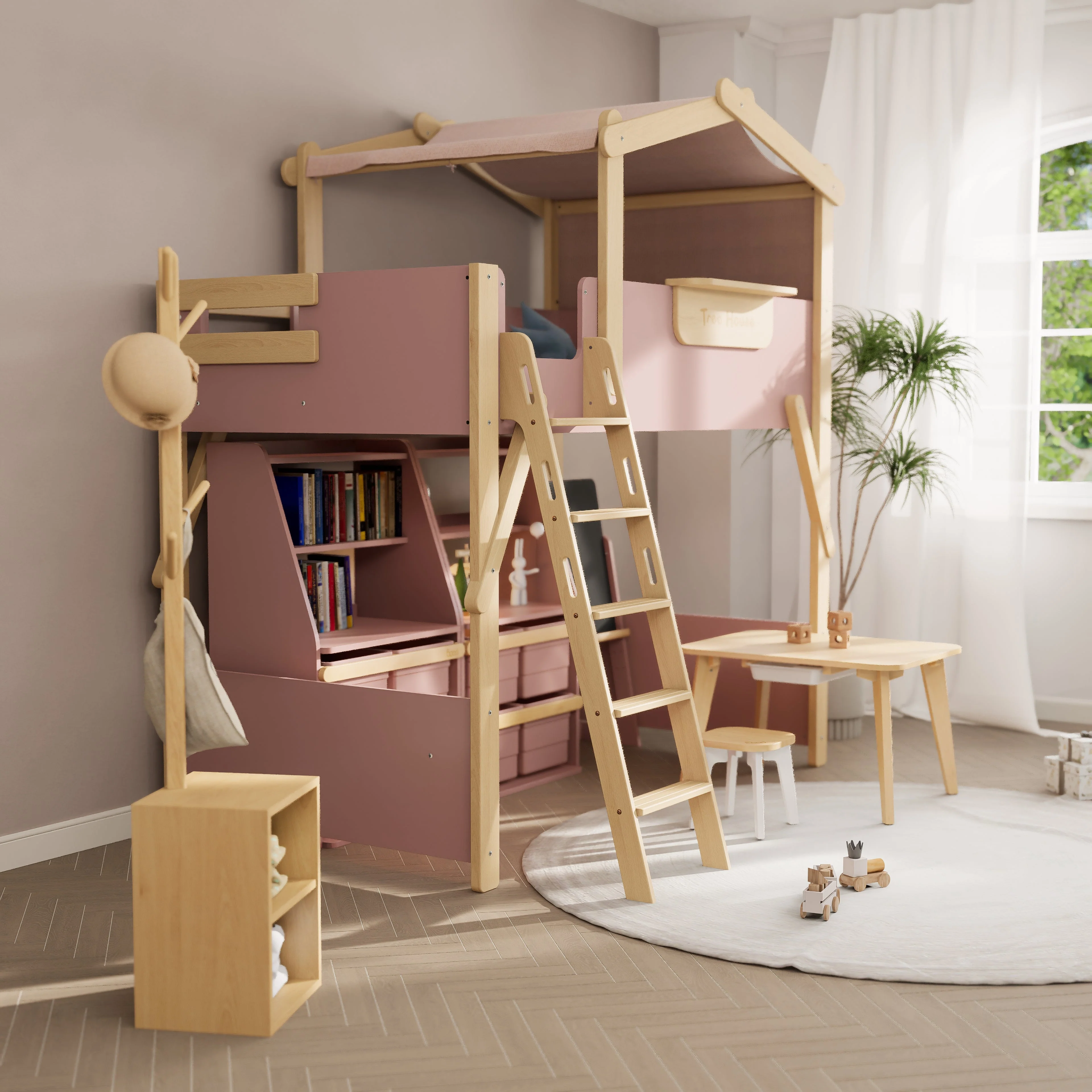 Treehouse King Single Loft + Roof Frame and Ladder - Image 12