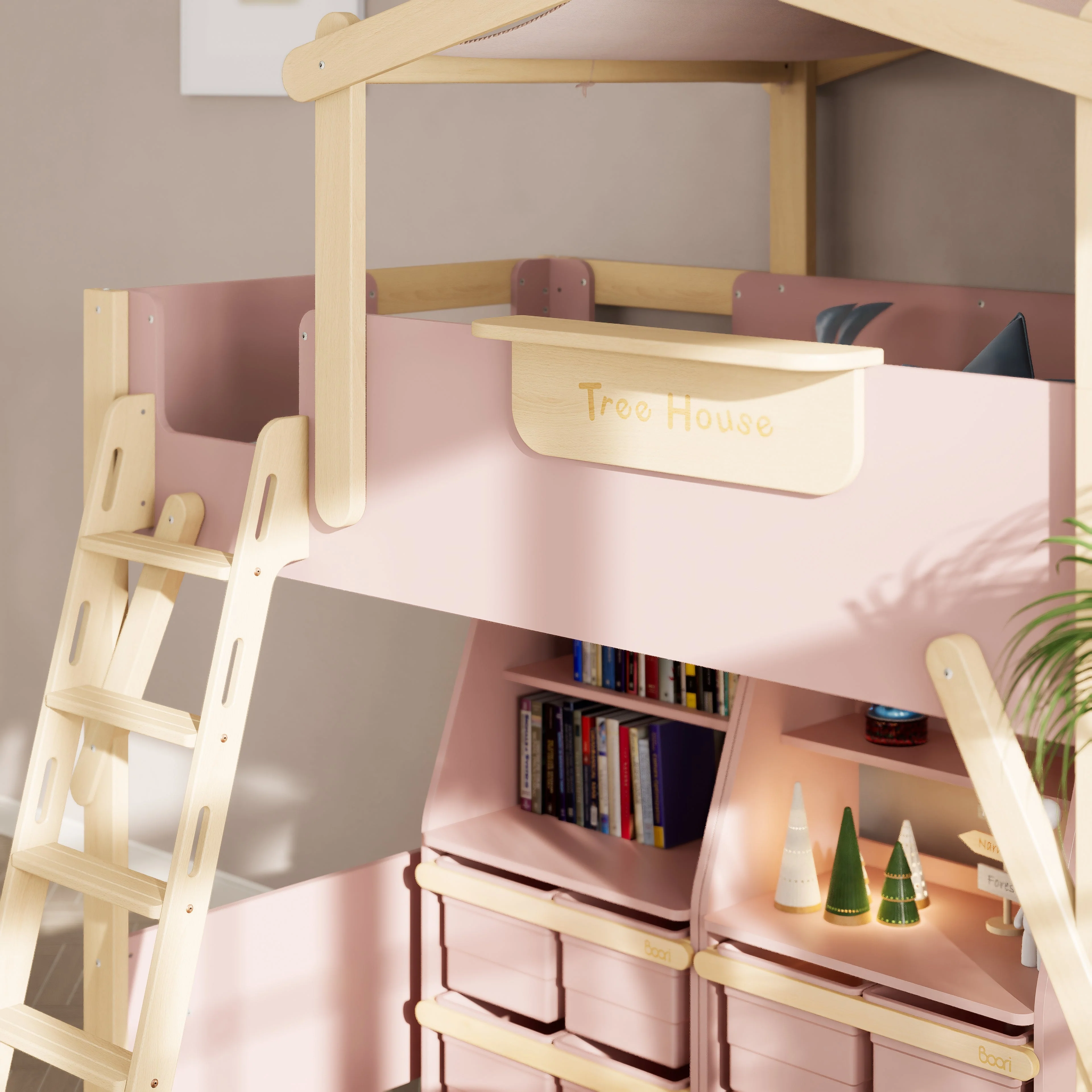Treehouse King Single Loft + Roof Frame and Ladder - Image 13