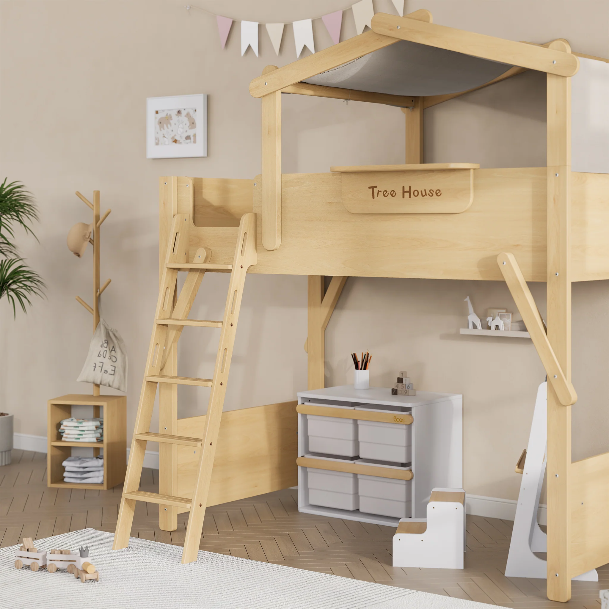 Treehouse King Single Loft + Roof Frame and Ladder - Image 14