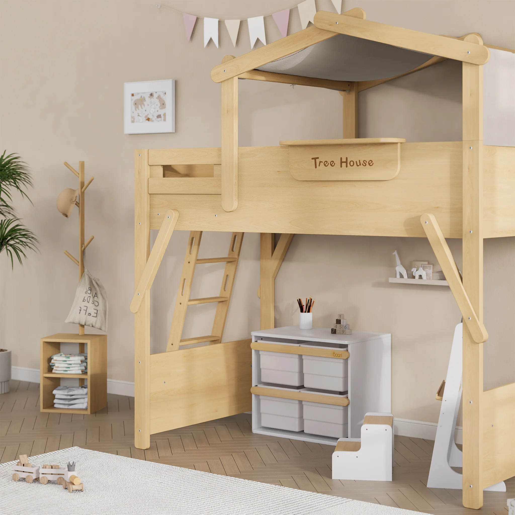 Treehouse King Single Loft + Roof Frame and Ladder - Image 16