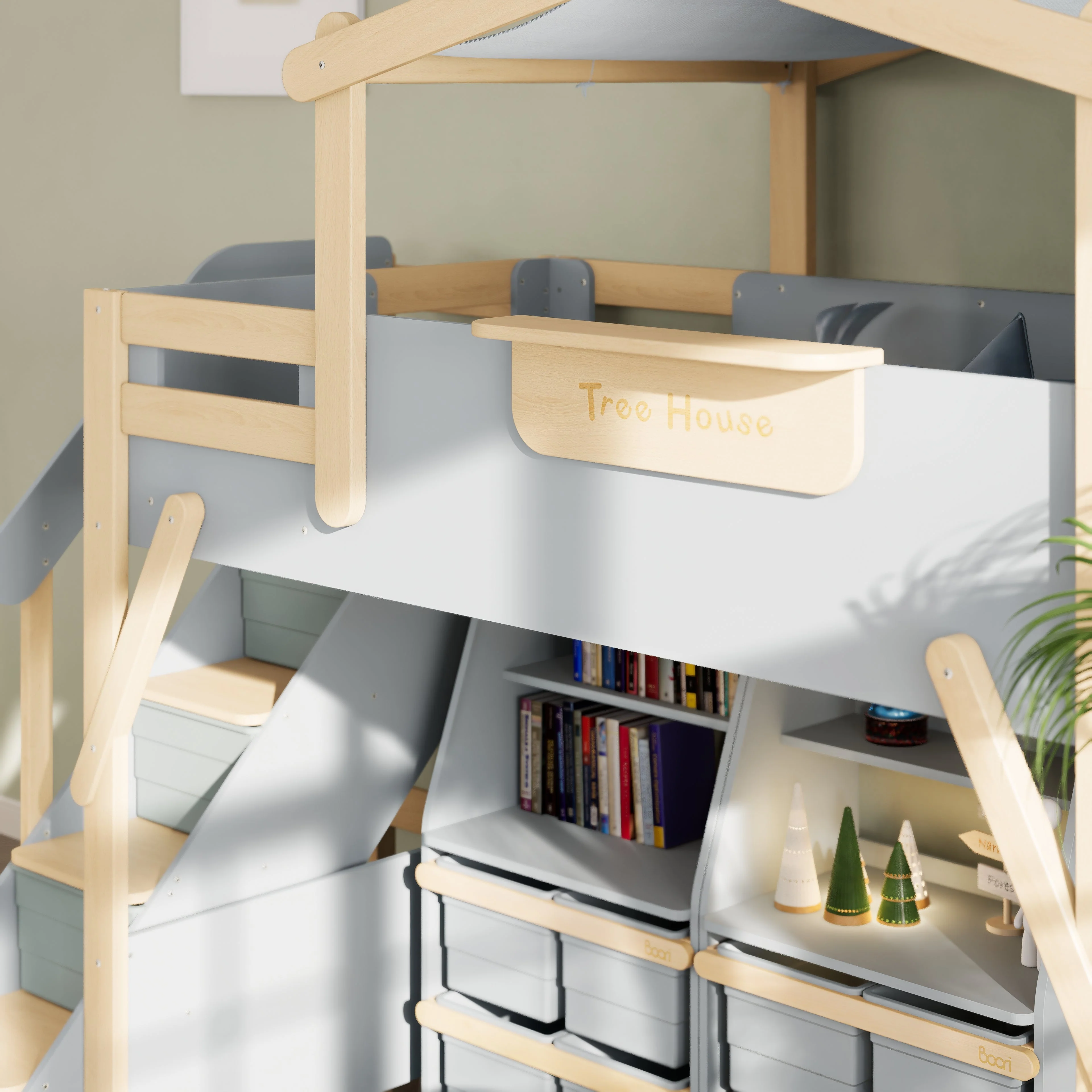 Treehouse King Single Loft + Roof Frame and Storage Staircase - Image 10
