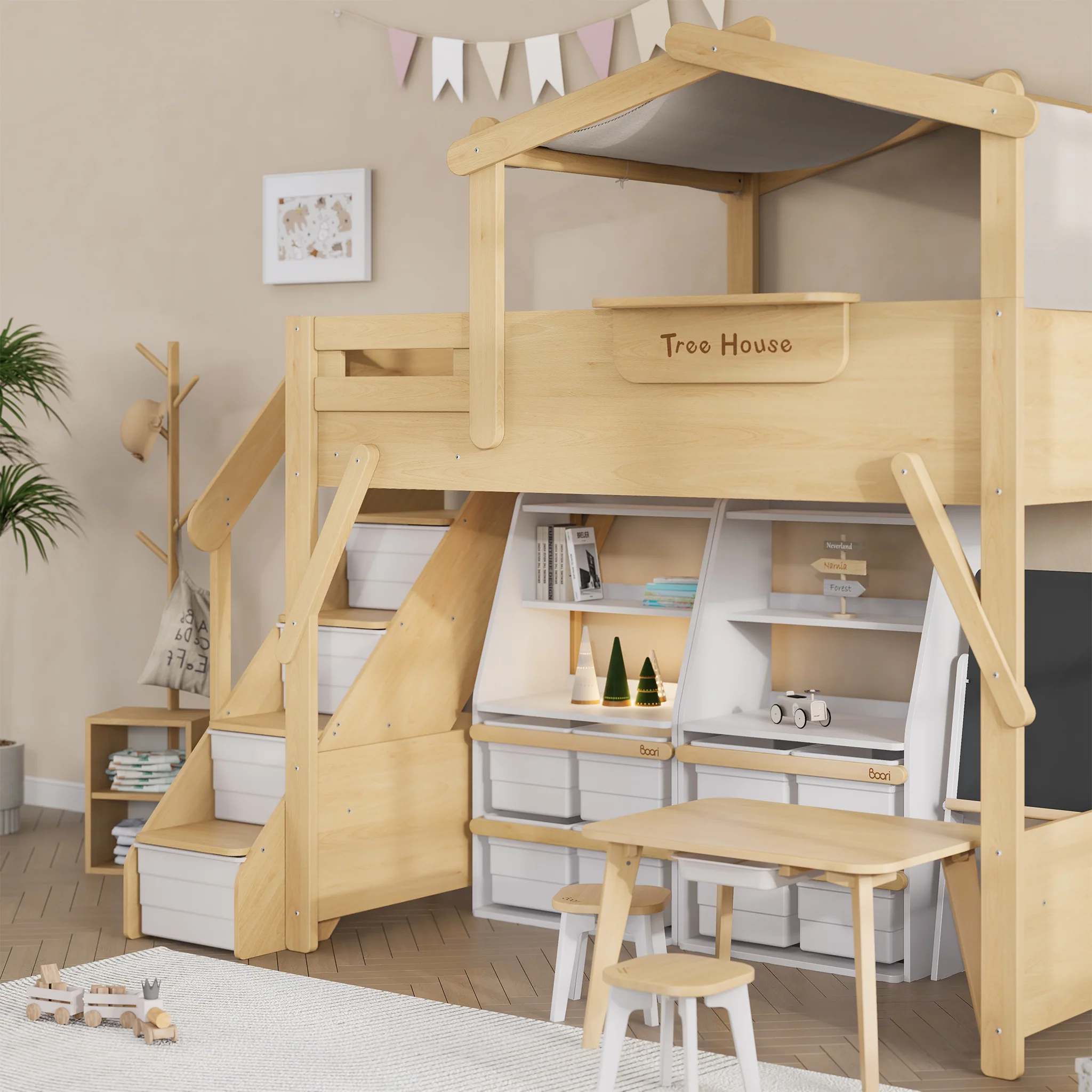 Treehouse King Single Loft + Roof Frame and Storage Staircase - Image 12
