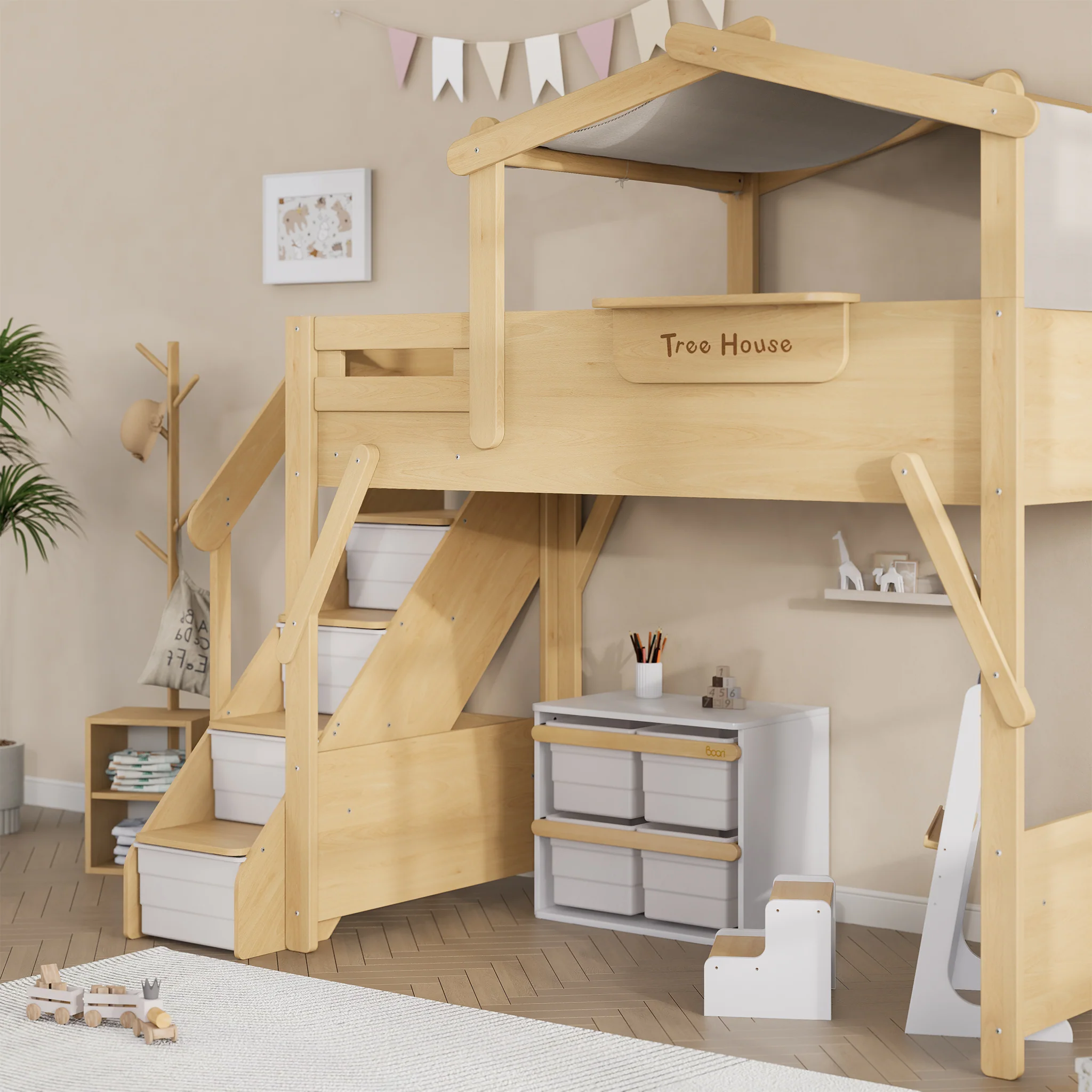 Treehouse King Single Loft + Roof Frame and Storage Staircase - Image 13