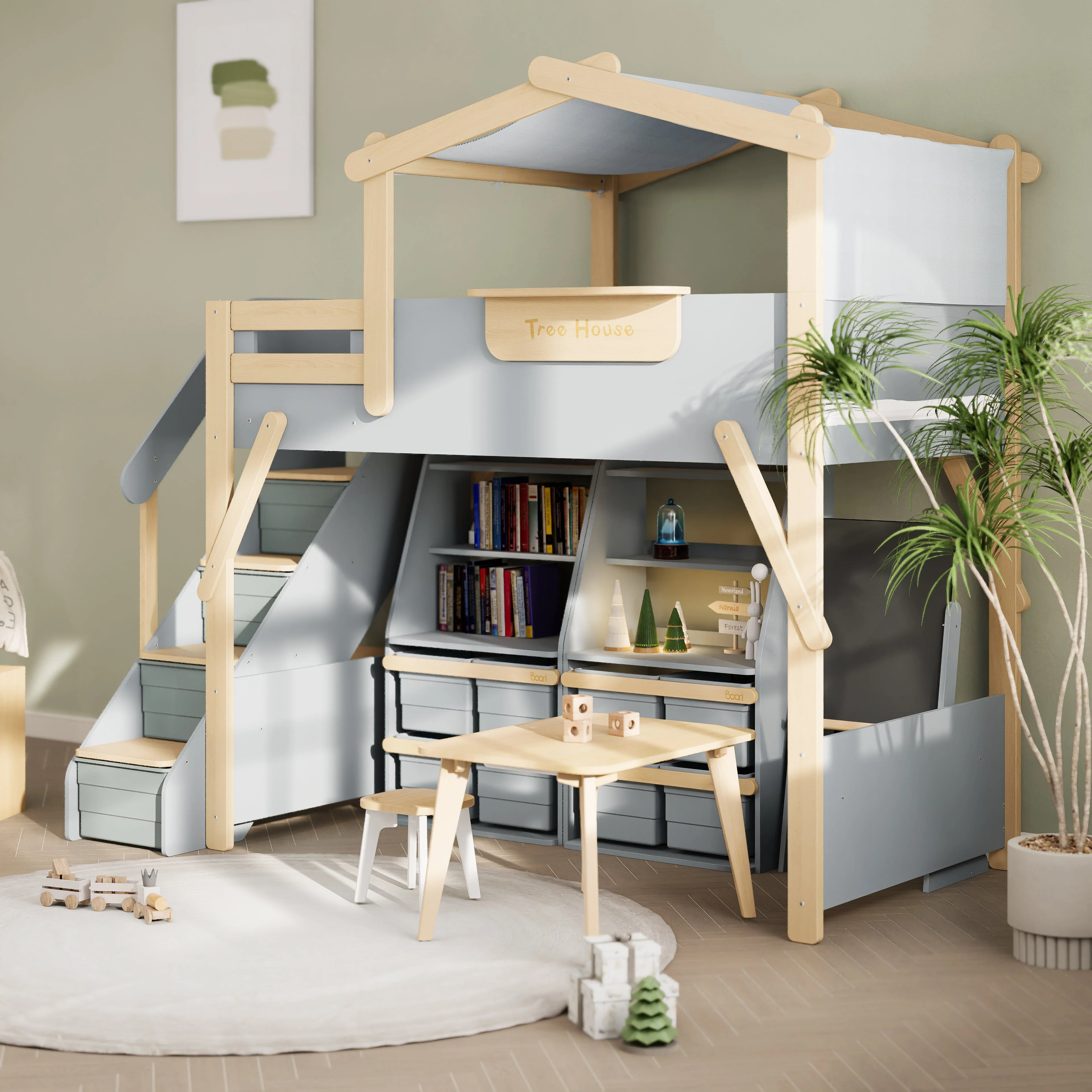 Treehouse King Single Loft + Roof Frame and Storage Staircase - Image 5