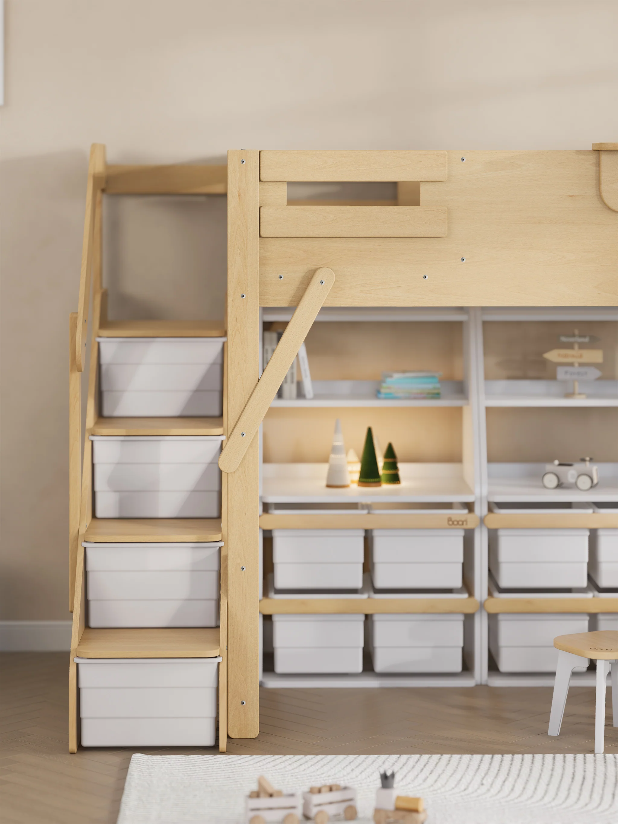 Treehouse King Single Loft + Storage Staircase - Image 11