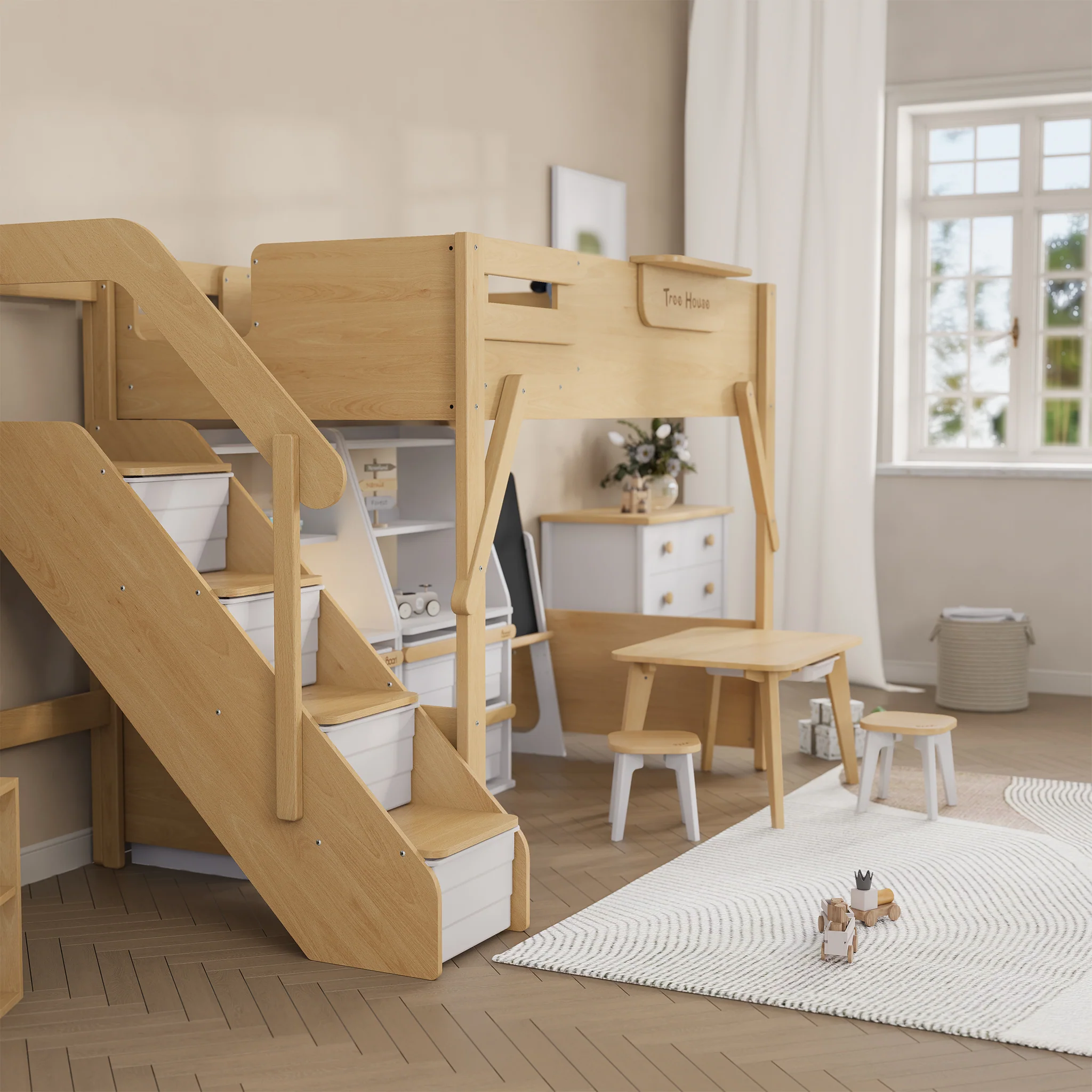 Treehouse King Single Loft + Storage Staircase - Image 12