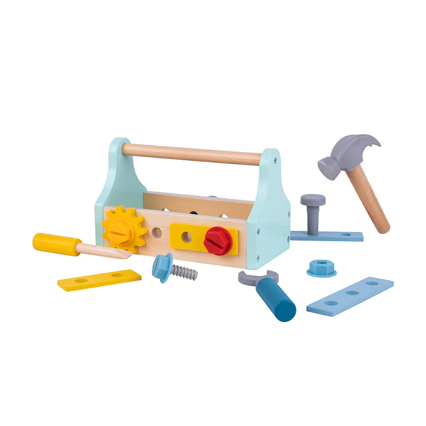 Tooky Toy Wooden Tool Box Set | Builder Playset for Kids - Image 7