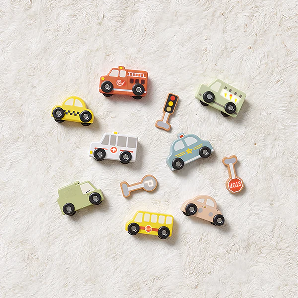 Tooky Wooden Vehicle Playset for Kids | Transportation & Road Safety Toy - Image 9